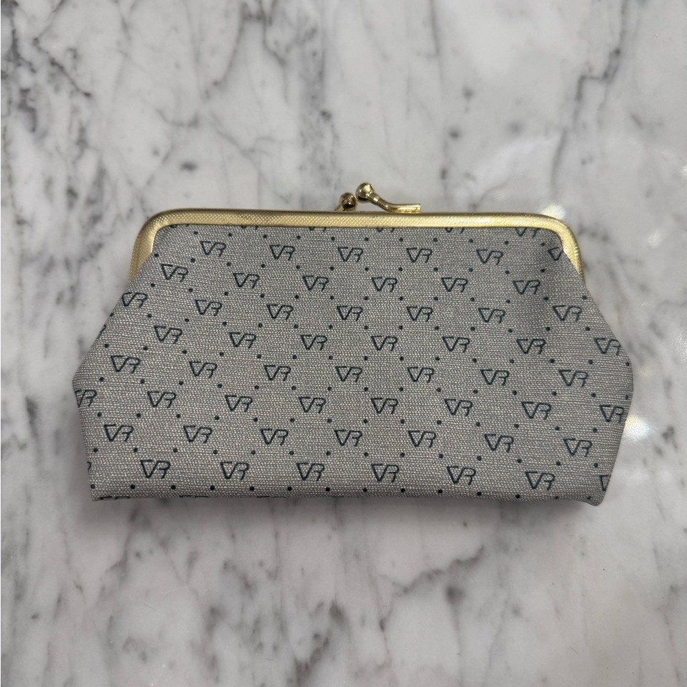 EXCELLENT Vintage 1970s VR Gray Patterned Clutch Coin Purse - Picture 6 of 6